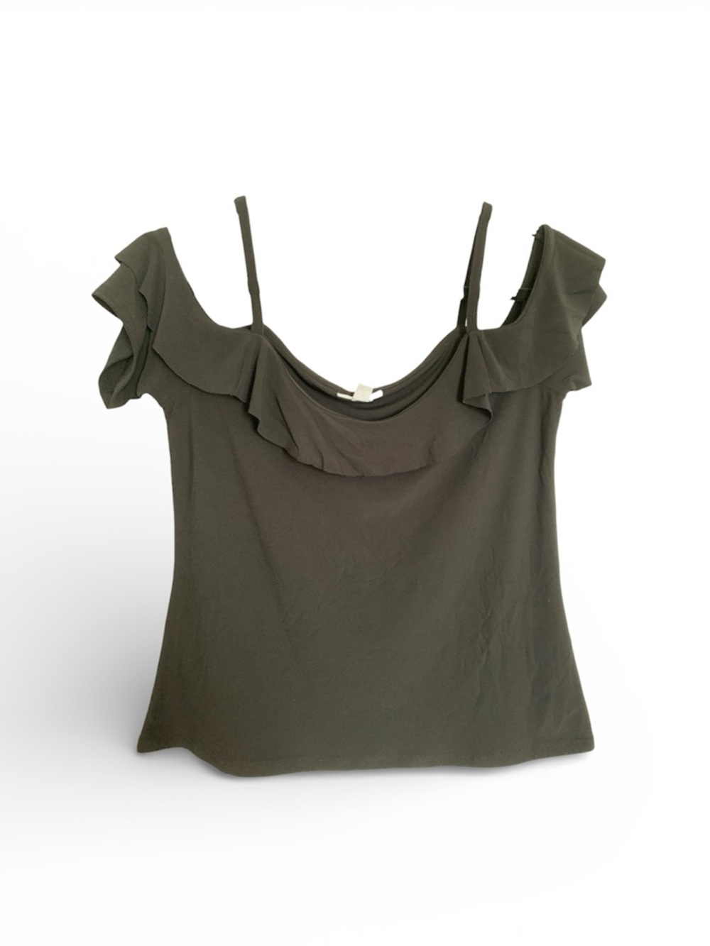 Bar III Black Top cold shoulder off shoulder Large Y2K sexy summer festival - Picture 6 of 15